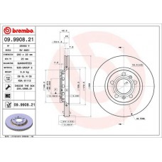 09.9908.21 BREMBO Гальмівний диск