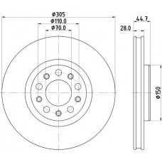 8DD 355 133-701 HELLA Гальмівний диск