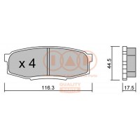 704-17211P IAP QUALITY PARTS Комплект гальмівних колодок дисковий гальм