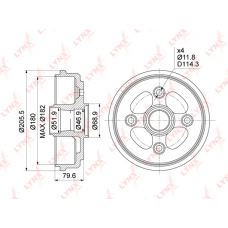 BM-1017 LYNXauto Гальмівний барабан
