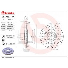 09.A652.1X BREMBO Гальмівний диск