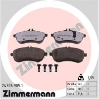 24306.905.1 ZIMMERMANN Комплект гальмівних колодок дисковий гальм