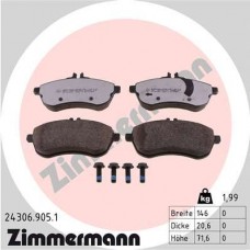 24306.905.1 ZIMMERMANN Комплект гальмівних колодок дисковий гальм
