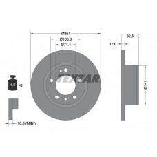 92059900 TEXTAR Гальмівний диск