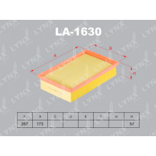 Повітряний фільтр LYNXauto LA-1630