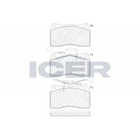 181730 ICER Комплект гальмівних колодок дисковий гальм