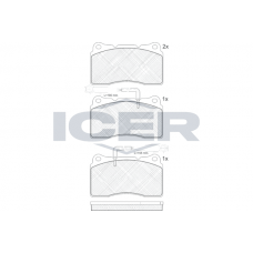 181730 ICER Комплект гальмівних колодок дисковий гальм