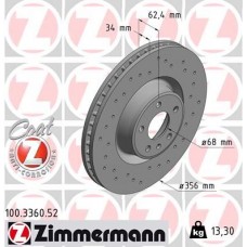 100.3360.52 ZIMMERMANN Гальмівний диск