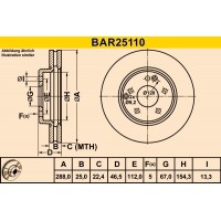 BAR25110 BARUM Гальмівний диск