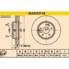 BAR25110 BARUM Гальмівний диск