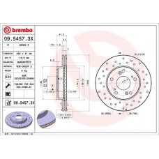 09.5457.3X BREMBO Гальмівний диск