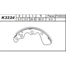 K3324 ASIMCO Комплект гальмівних колодок