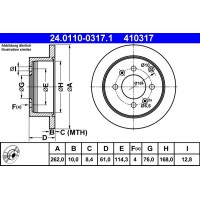 24.0110-0317.1 ATE Гальмівний диск