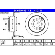 24.0110-0317.1 ATE Гальмівний диск