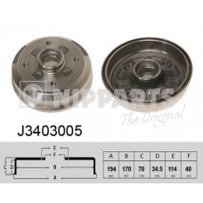 J3403005 NIPPARTS Гальмівний барабан