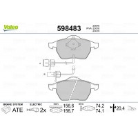 598483 VALEO Комплект гальмівних колодок дисковий гальм