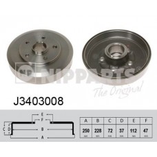 J3403008 NIPPARTS Гальмівний барабан