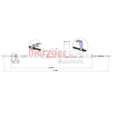 1.HY004 METZGER Тросик, cтояночный тормоз