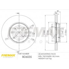 BD-6035 FREMAX Гальмівний диск