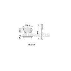 AB0159 BRAXIS Комплект гальмівних колодок дисковий гальм