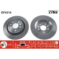 DF4314 TRW Гальмівний диск