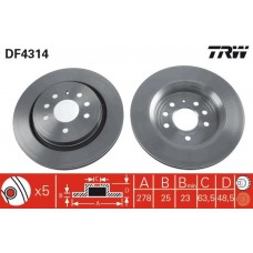 DF4314 TRW Гальмівний диск