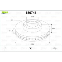186741 VALEO Гальмівний диск