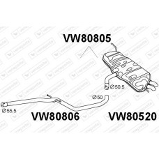 VW80805 VENEPORTE Глушник вихлопних газів кінцевий
