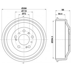 8DT 355 300-061 HELLA PAGID Гальмівний барабан