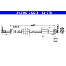 24.5167-0420.3 ATE Гальмівний шланг