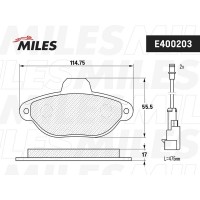 E400203 MILES Комплект гальмівних колодок дисковий гальм
