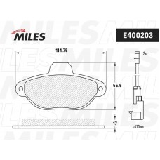 E400203 MILES Комплект гальмівних колодок дисковий гальм