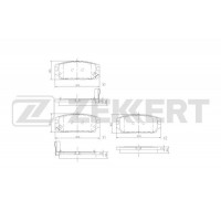 BS-2961 ZEKKERT Комплект гальмівних колодок дисковий гальм