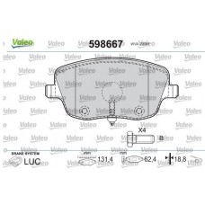 598667 VALEO КомплеК т гальмівних колодок, дискове гальмо
