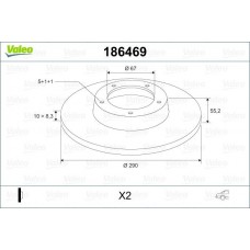 186469 VALEO Гальмівний диск