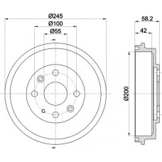8DT 355 300-761 HELLA PAGID Гальмівний барабан