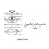 DBP1657-01 DANAHER Комплект гальмівних колодок дисковий гальм