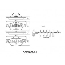DBP1657-01 DANAHER Комплект гальмівних колодок дисковий гальм