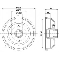 8DT 355 301-161 HELLA PAGID Гальмівний барабан