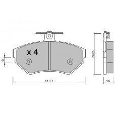 BPVW-1024 AISIN Комплект гальмівних колодок дисковий гальм