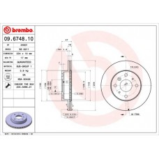 09.6748.10 BREMBO Гальмівний диск