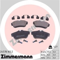 24578.165.2 ZIMMERMANN Комплект гальмівних колодок дисковий гальм