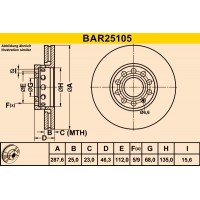 BAR25105 BARUM Гальмівний диск