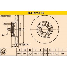BAR25105 BARUM Гальмівний диск