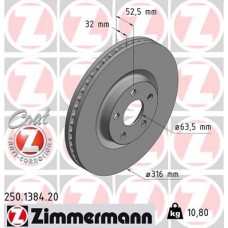 250.1384.20 ZIMMERMANN Гальмівний диск