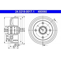 24.0218-0017.1 ATE Гальмівний барабан