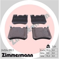 24524.195.1 ZIMMERMANN Комплект гальмівних колодок дисковий гальм