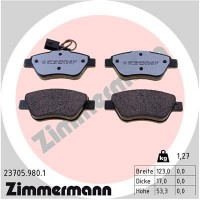 23705.980.1 ZIMMERMANN Комплект гальмівних колодок дисковий гальм