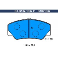B1.G102-1037.2 GALFER Комплект гальмівних колодок дисковий гальм