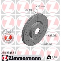 230.2385.52 ZIMMERMANN Гальмівний диск